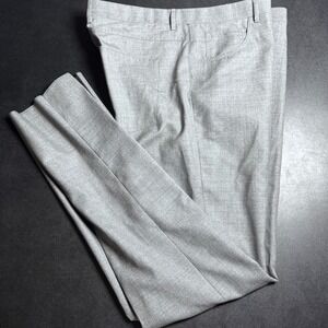 Zanella Trousers Mens 40 Gray Solid 100% Wool Five Pocket Italy Flat Front New